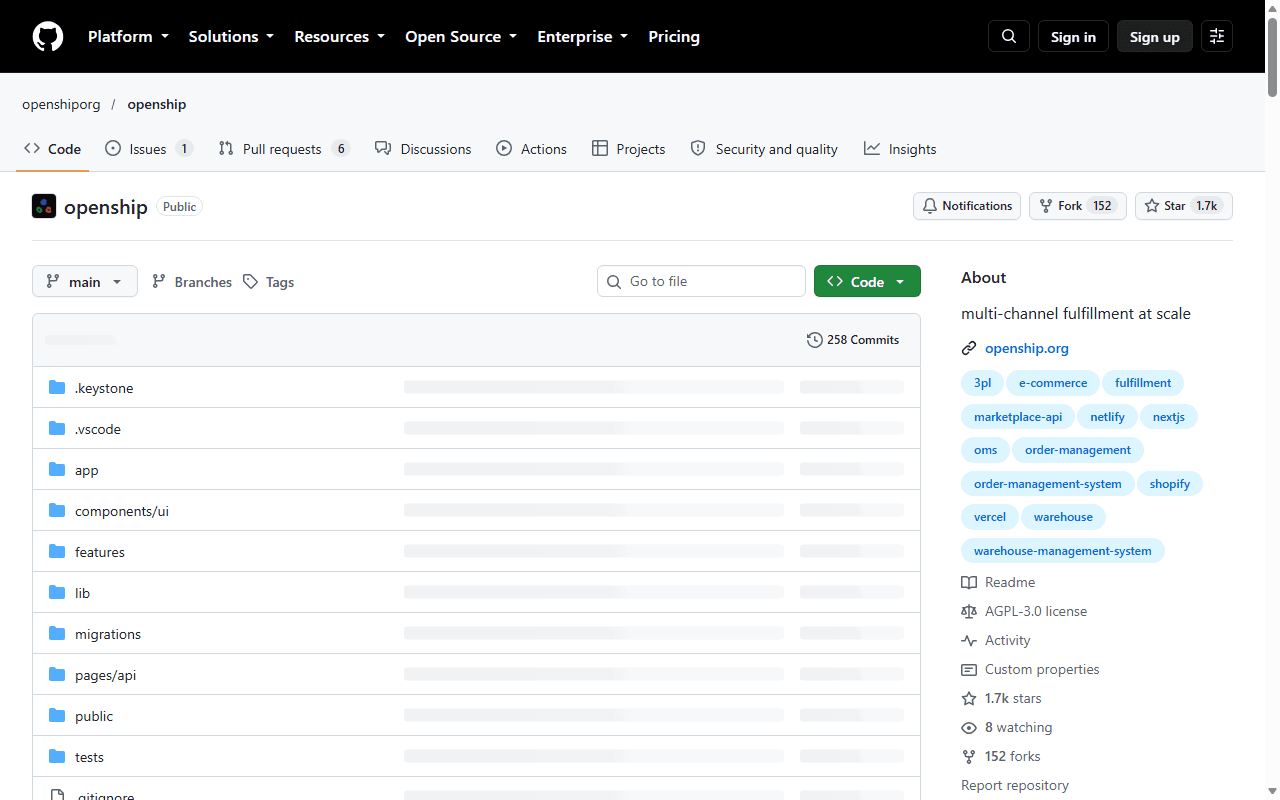 Openship repository page