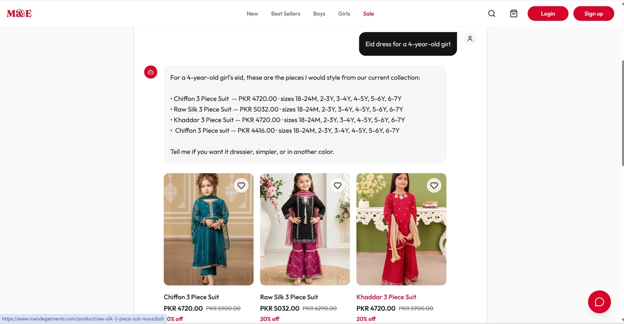 M&E Garments product screenshot