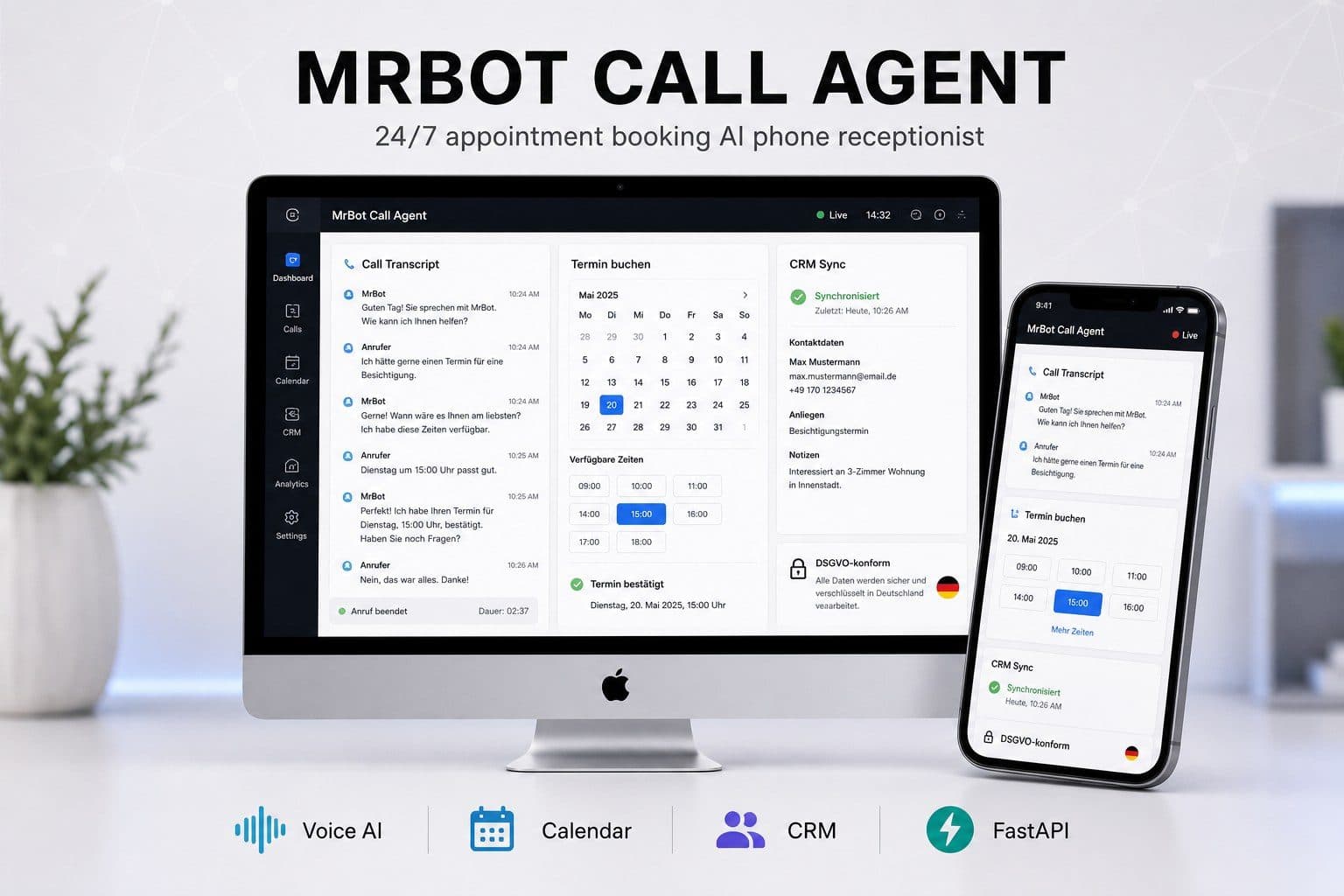 MrBot Call Agent product screenshot